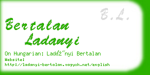 bertalan ladanyi business card